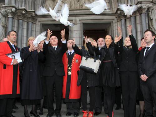Jill Meagher was farewelled in a public ceremony in Ireland with more than 1000 people attending. (AAP)
